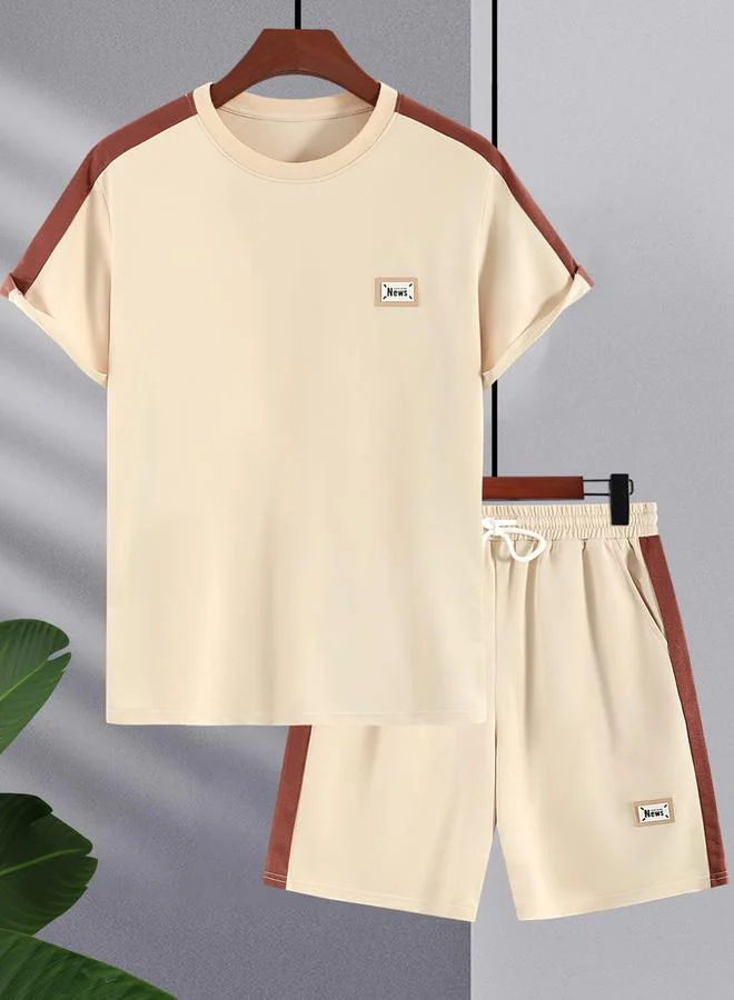 Take Two Men Text Printed T-Shirt and Pocket Detail Shorts Co-Ords